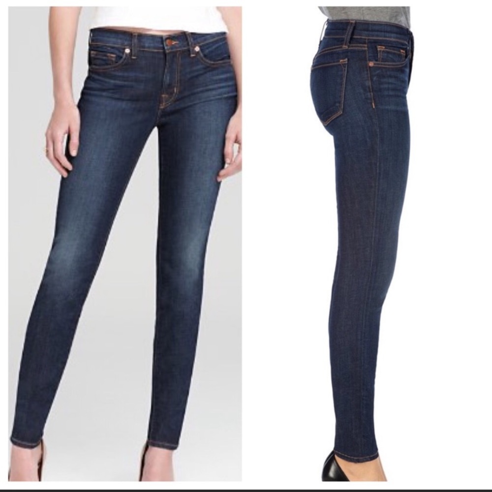 J. BRAND THE SKINNY DARK VINT STRETCH JEANS